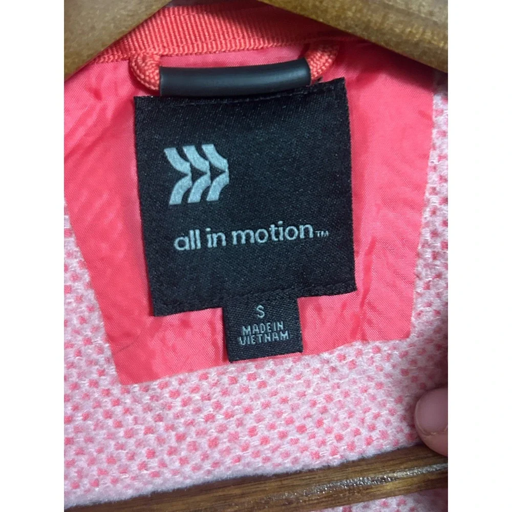 All In Motion Full Zip Hoodie Girls Size S Pink Excellent Textured Thumbhole